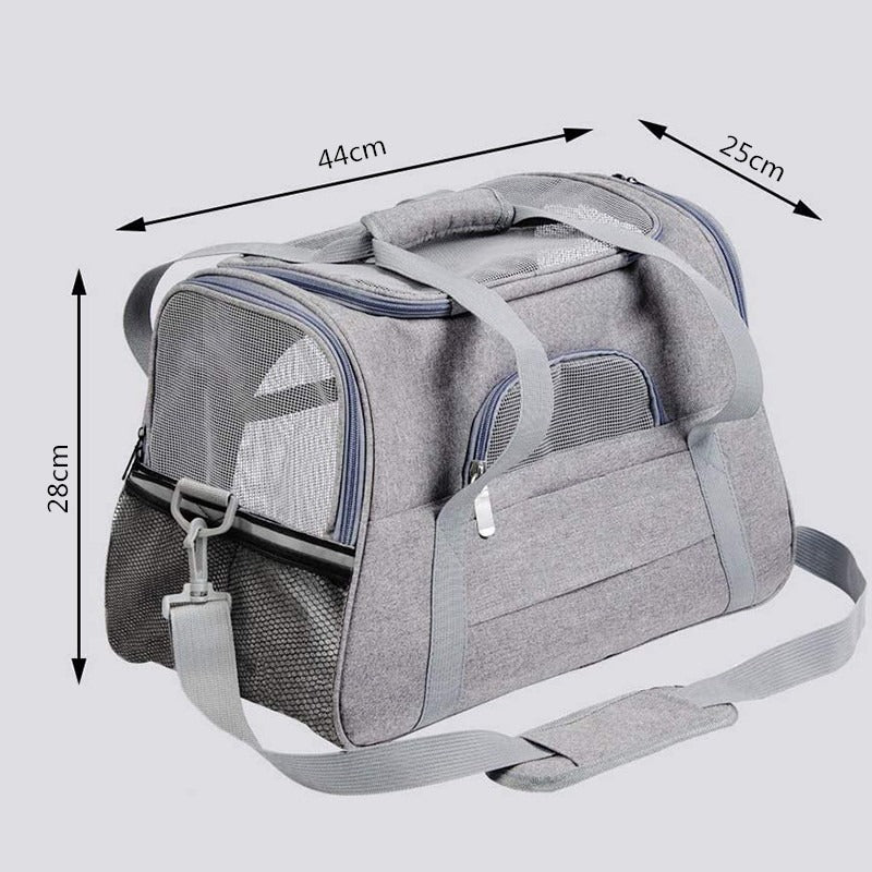 PawBuddy™ Portable Foldable Pet Carrier Bag with Fur Pad