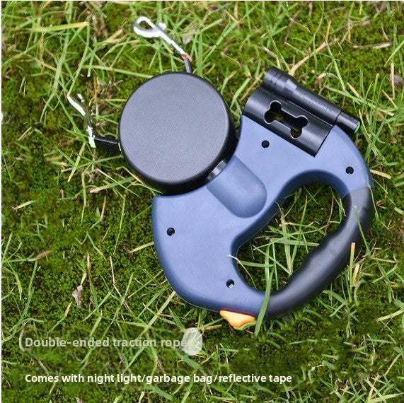 Retractable Dual Dog Leash with Waste Bag Dispenser