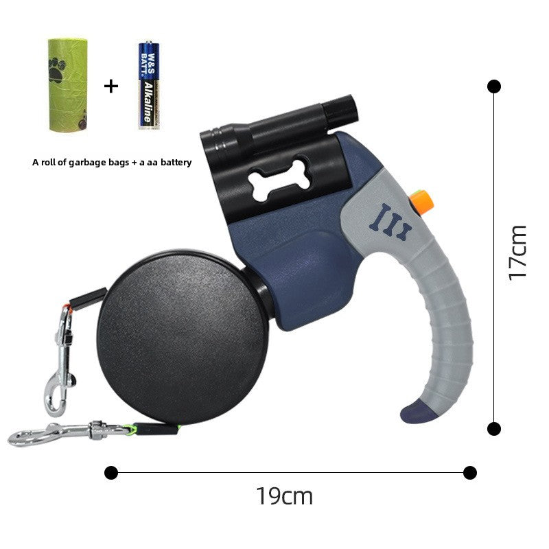 Retractable Dual Dog Leash with Waste Bag Dispenser