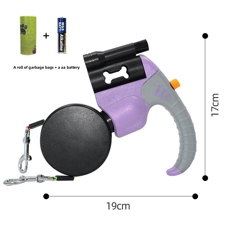 Retractable Dual Dog Leash with Waste Bag Dispenser