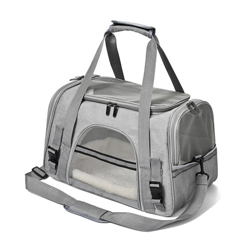 PawBuddy™ Portable Foldable Pet Carrier Bag with Fur Pad