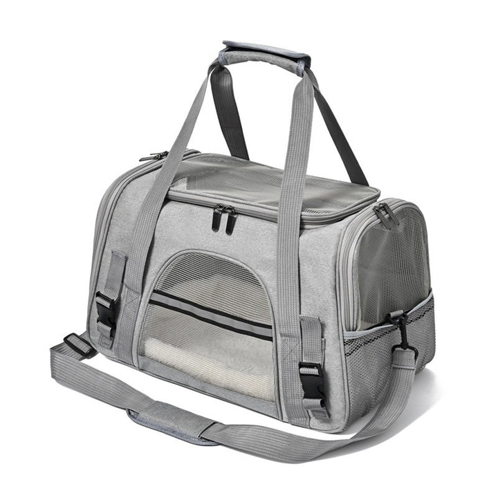 PawBuddy™ Portable Foldable Pet Carrier Bag with Fur Pad
