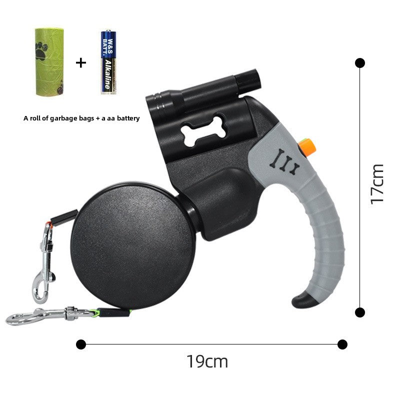 Retractable Dual Dog Leash with Waste Bag Dispenser